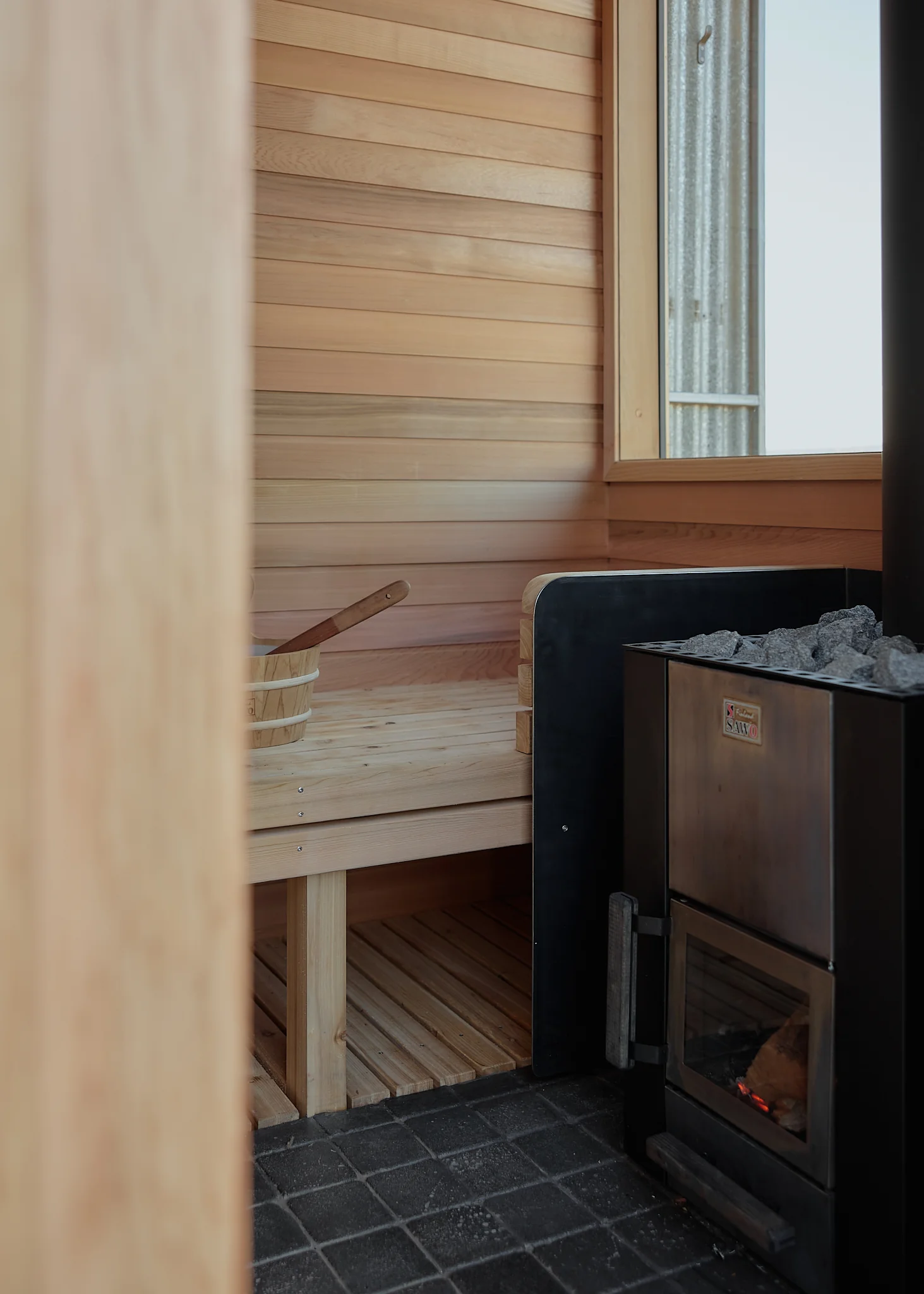 Ample Sauna custom wellness space integrated with modular home architecture